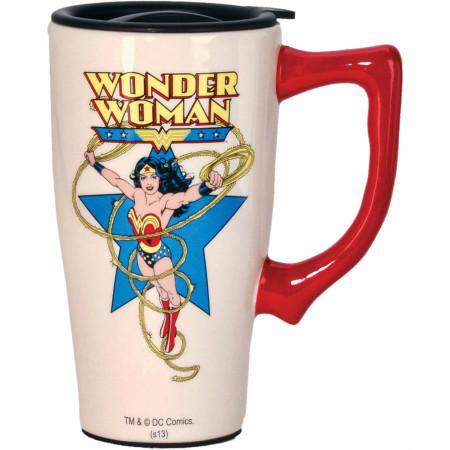 Wonder Woman Classic Comic Art 18oz Ceramic Travel Mug